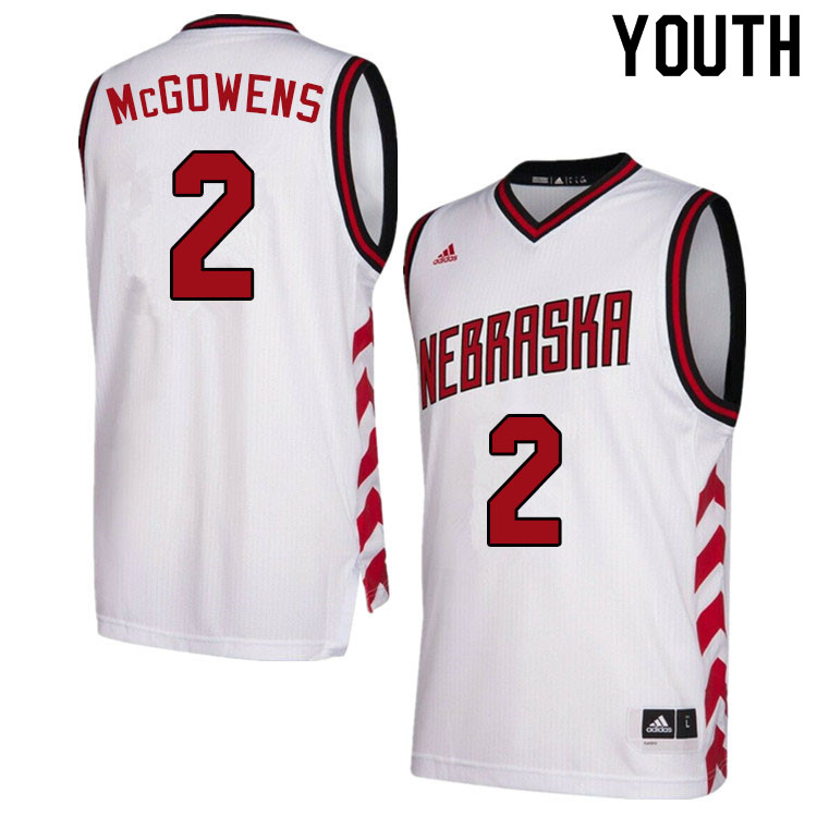 Youth #2 Trey McGowens Nebraska Cornhuskers College Basketball Jerseys Sale-Hardwood Classics